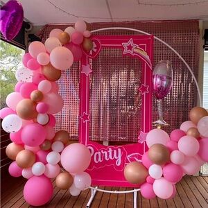 Pink and Rose Gold Party Barbie Doll Box Backdrop